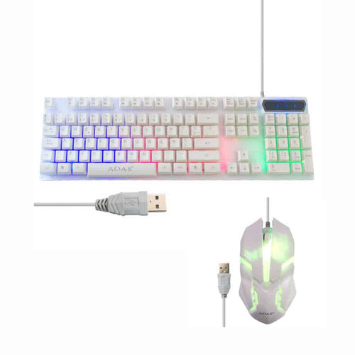 Set de Teclado y Mouse Gamer AOAS M-400 con Luz RGB