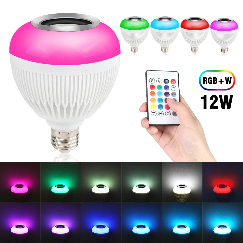 Ampolletas Led Rgb Parlante Bluetooth Control Remoto